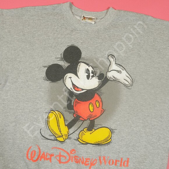 Disney Other - Vintage 1990s Mickey Walt Disney World Crewneck Sweatshirt in Gray Size …